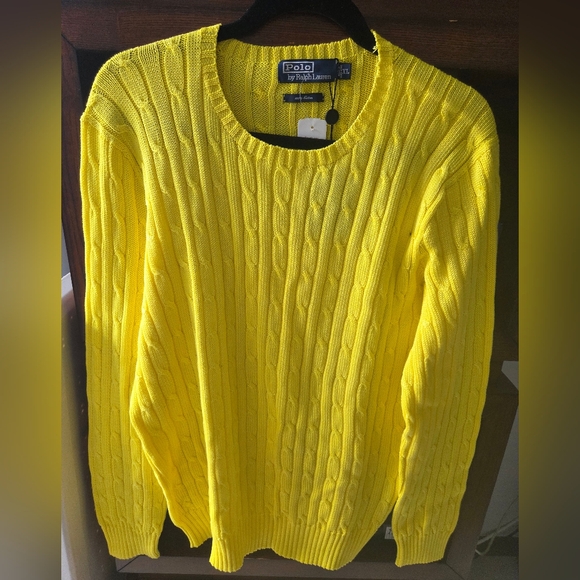 Polo Ralph Lauren Other - Vintage Bright Yellow Polo By Ralph Lauren 100% Cotton Sweater